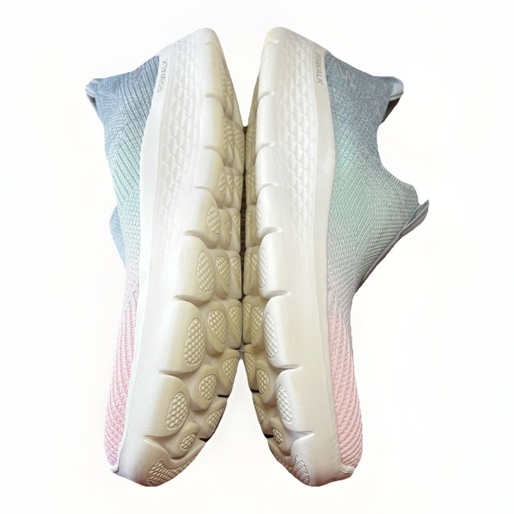 SKECHERS Go Walk Flex Knit Cali Sunset Sneaker Slip-On Shoes Gray Multi Size 10 - Picture 8 of 10